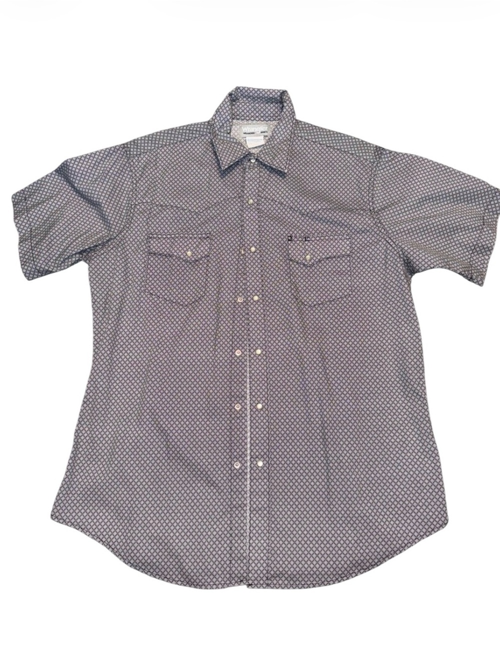Wrangler Wrancher Men’s Large Geometric Print Pearl Snap Western Shirt L